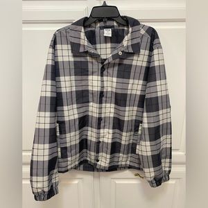 DSG X TWITCH + ALLISON Coaches Snap Gray Plaid Lightweight Jacket Men Size Med